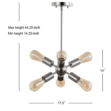 Jobs 17.5" Sputnik Metal LED Chandelier - JONATHAN Y